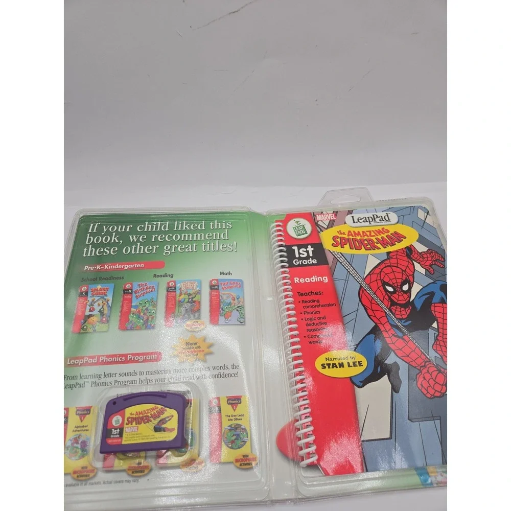 Leap Frog Leap Pad Spider-Man Book, Cartridge, And Case Complete